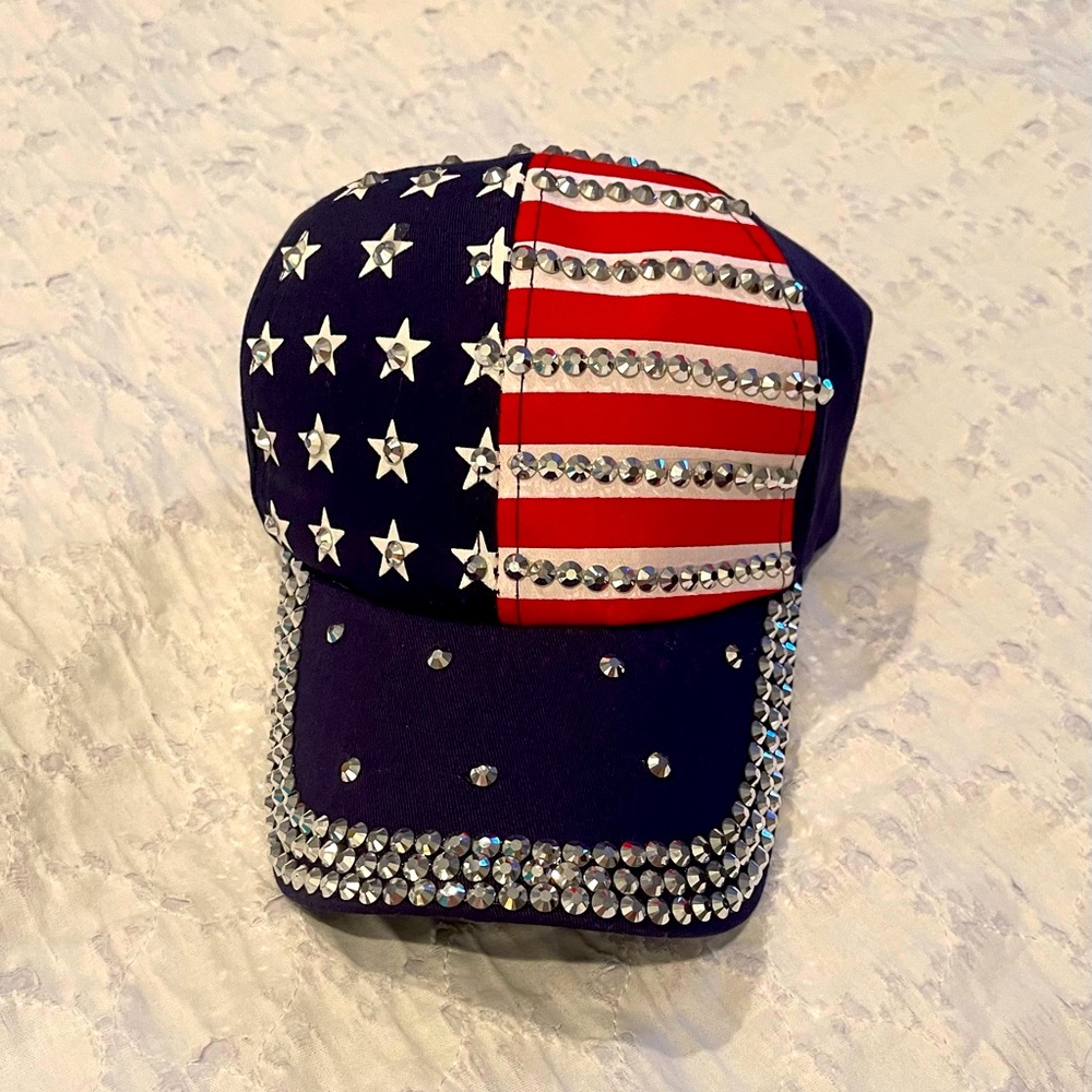 Red, white and blue sparkly cap